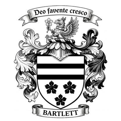 The Bartlett Family Coat of Arms digital download: Includes Color PNG, B&W PNG, and SVG vector files