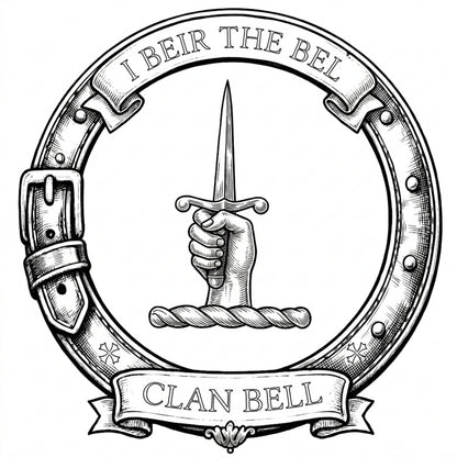Clan Bell Crest digital download: Includes Color PNG, B&W PNG, and SVG vector files