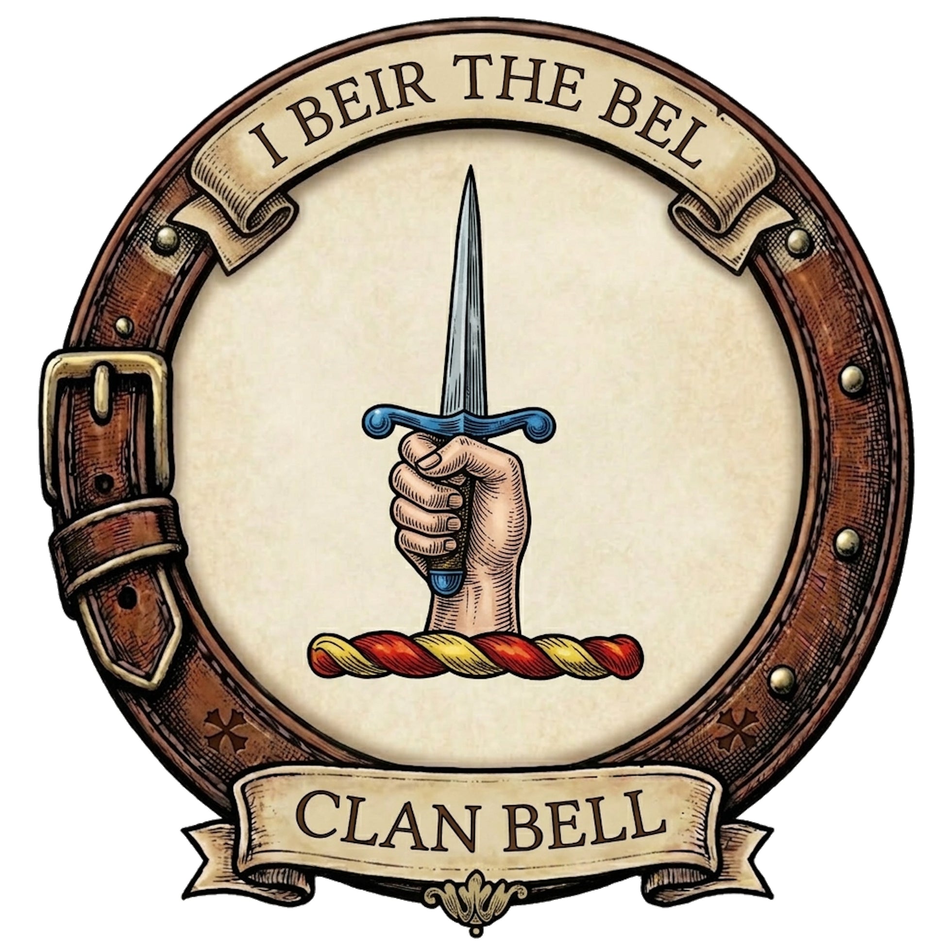 Clan Bell Crest digital download: Includes Color PNG, B&W PNG, and SVG vector files
