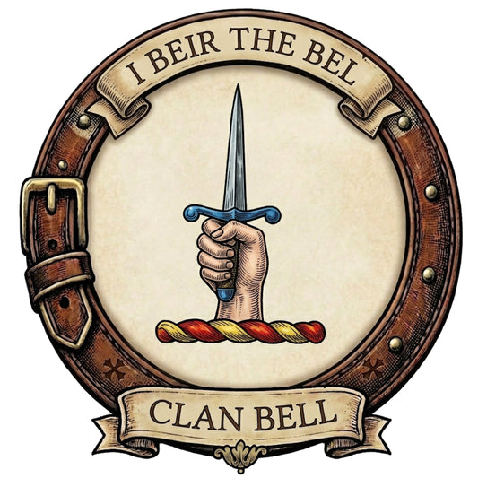 Clan Bell Crest digital download: Includes Color PNG, B&W PNG, and SVG vector files