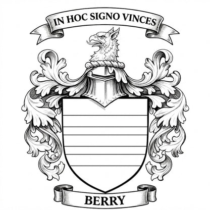 The Berry Family Coat of Arms digital download: Includes Color PNG, B&W PNG, and SVG vector files