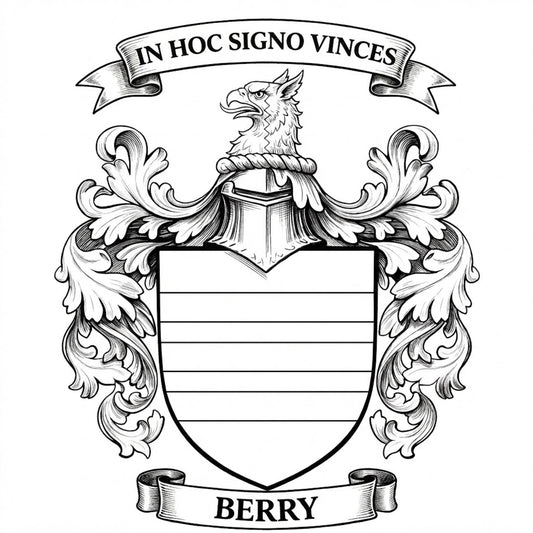 The Berry Family Coat of Arms digital download: Includes Color PNG, B&W PNG, and SVG vector files