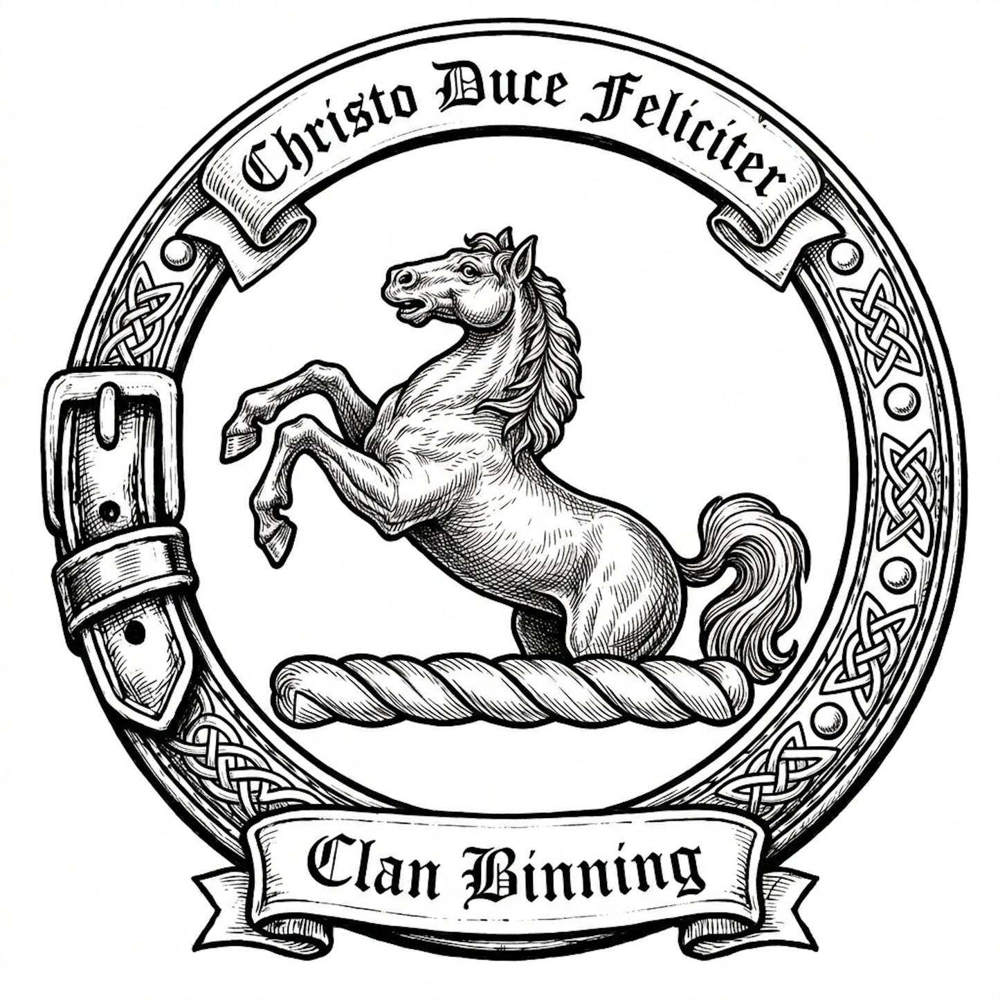 Clan Binning Crest digital download: Includes Color PNG, B&W PNG, and SVG vector files