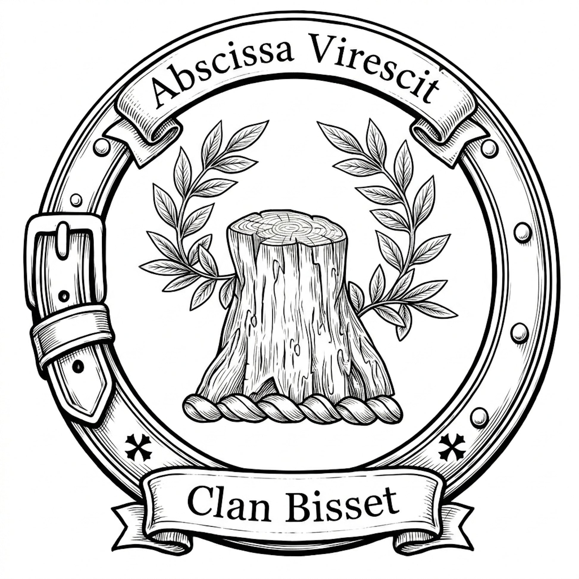 Clan Bisset Crest digital download: Includes Color PNG, B&W PNG, and SVG vector files