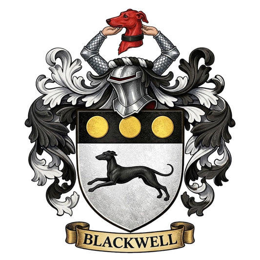The Blackwell Family Coat of Arms digital download: Includes Color PNG, B&W PNG, and SVG vector files