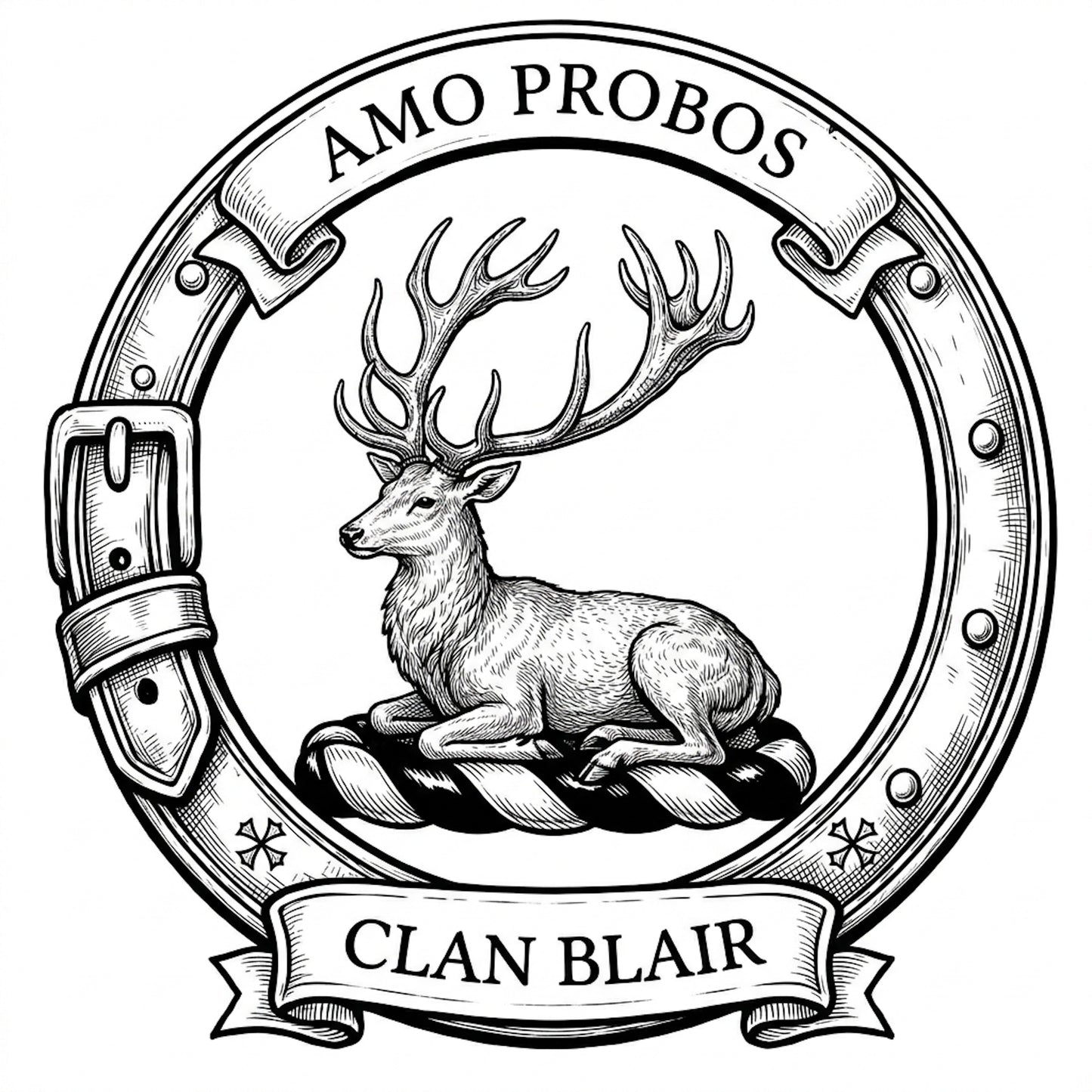 Clan Blair Crest digital download: Includes Color PNG, B&W PNG, and SVG vector files