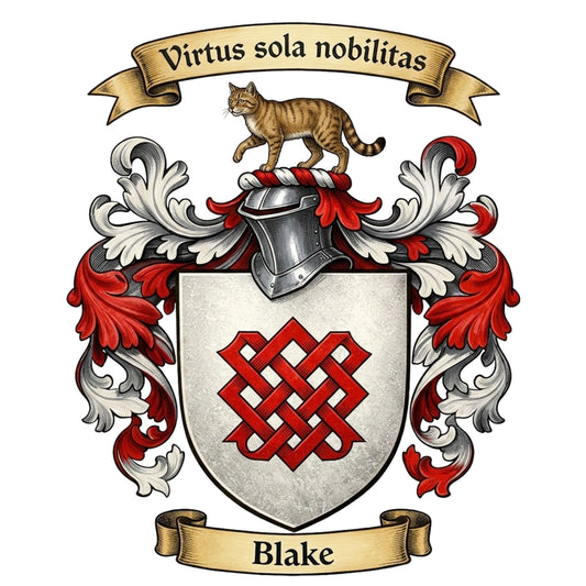 The Blake Family Coat of Arms digital download: Includes Color PNG, B&W PNG, and SVG vector files