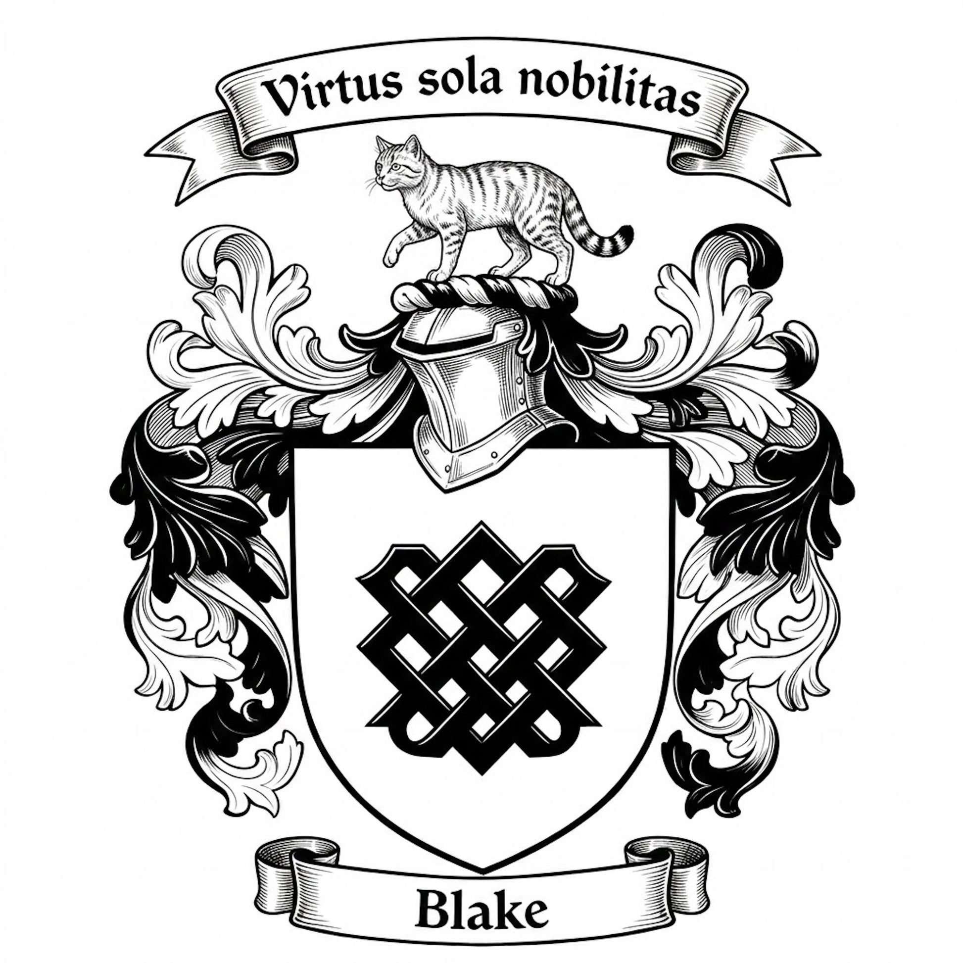 The Blake Family Coat of Arms digital download: Includes Color PNG, B&W PNG, and SVG vector files