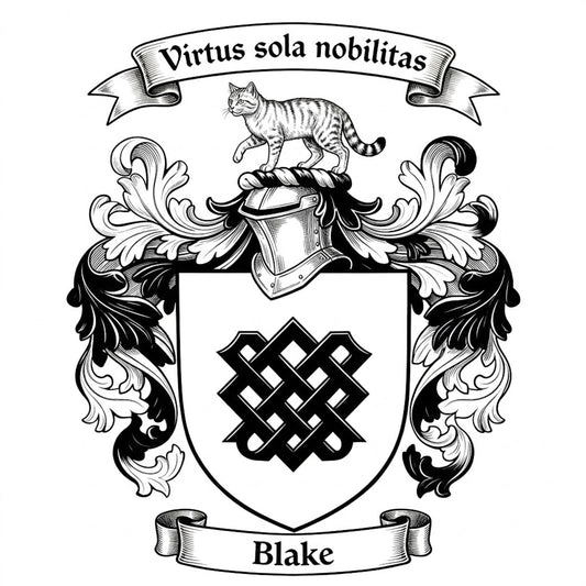 The Blake Family Coat of Arms digital download: Includes Color PNG, B&W PNG, and SVG vector files