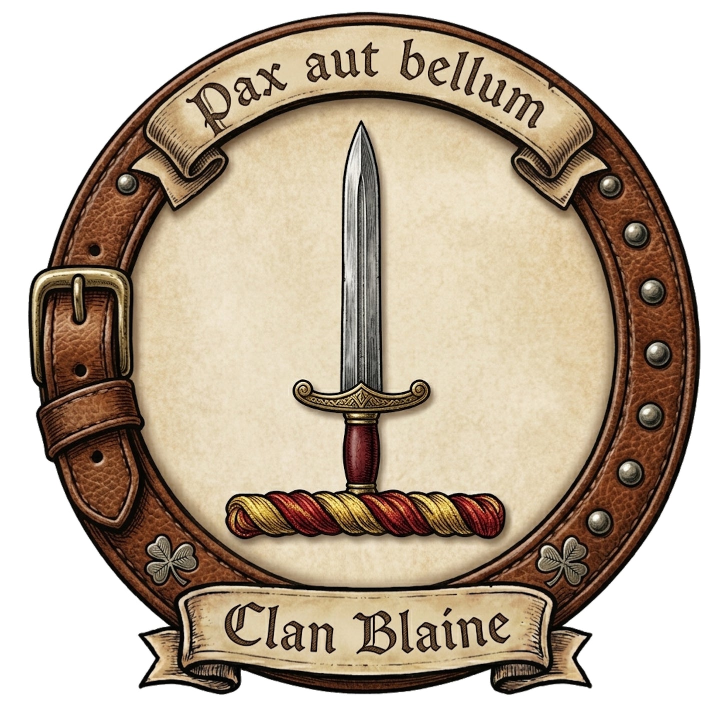 Clan Blane Crest digital download: Includes Color PNG, B&W PNG, and SVG vector files