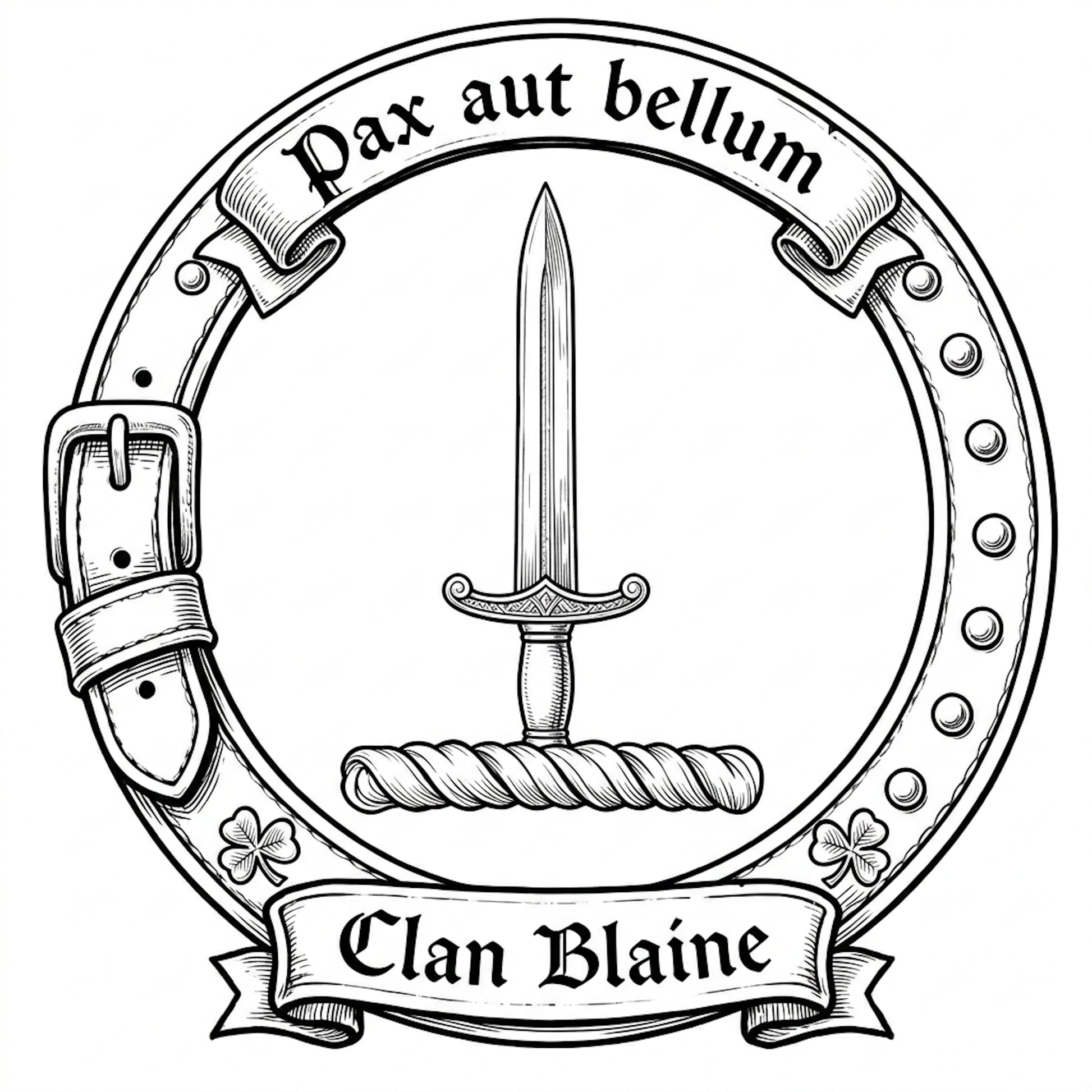 Clan Blane Crest digital download: Includes Color PNG, B&W PNG, and SVG vector files