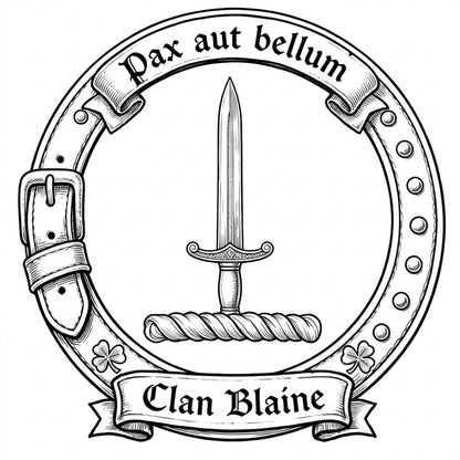 Clan Blane Crest digital download: Includes Color PNG, B&W PNG, and SVG vector files