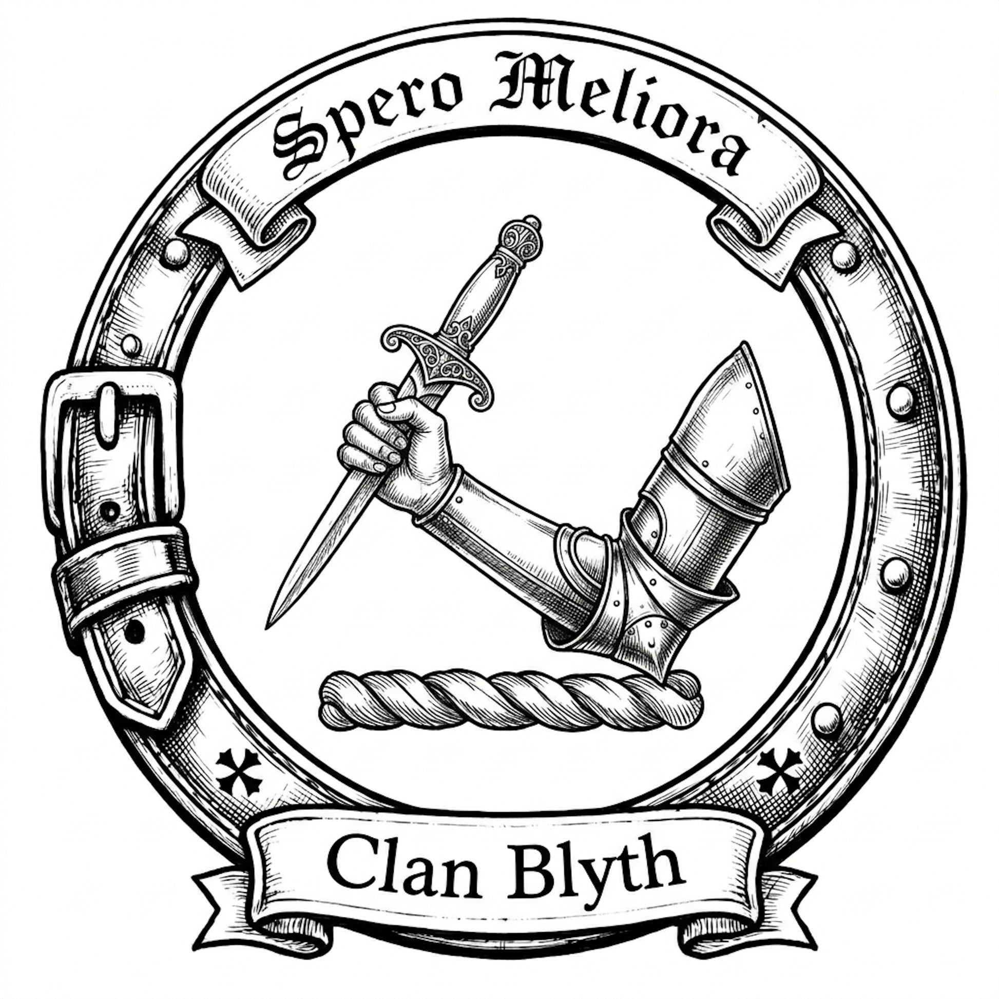 Clan Blyth Crest digital download: Includes Color PNG, B&W PNG, and SVG vector files