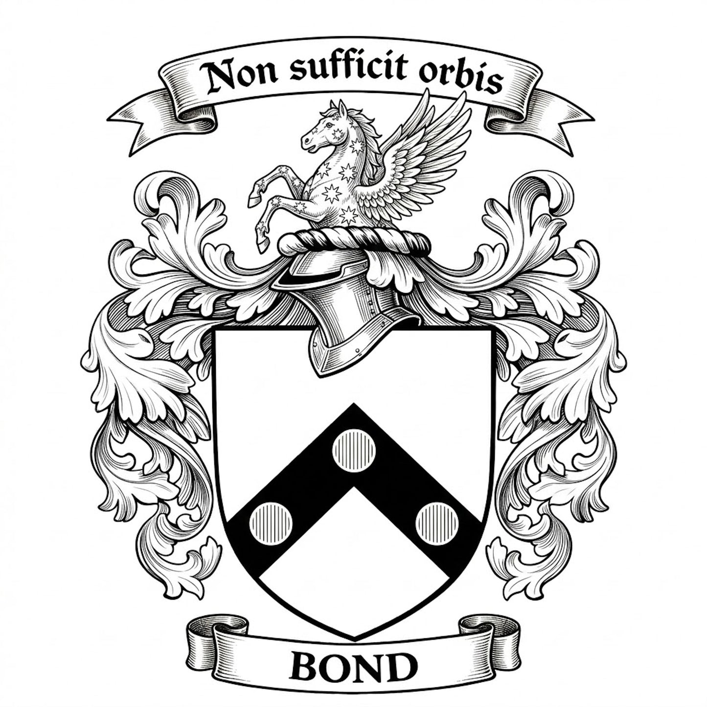 The Bond Family Coat of Arms digital download: Includes Color PNG, B&W PNG, and SVG vector files