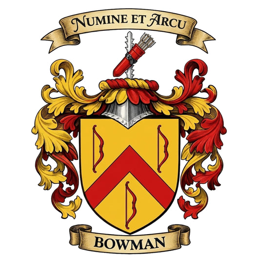 The Bowman Family Coat of Arms digital download: Includes Color PNG, B&W PNG, and SVG vector files