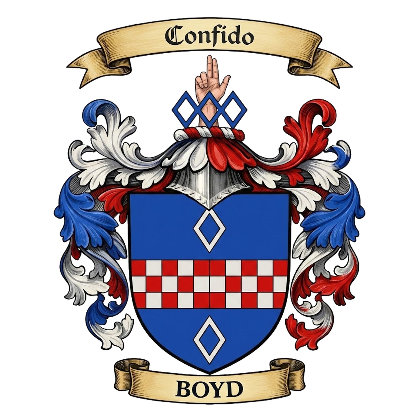 The Boyd Family Coat of Arms digital download: Includes Color PNG, B&W PNG, and SVG vector files