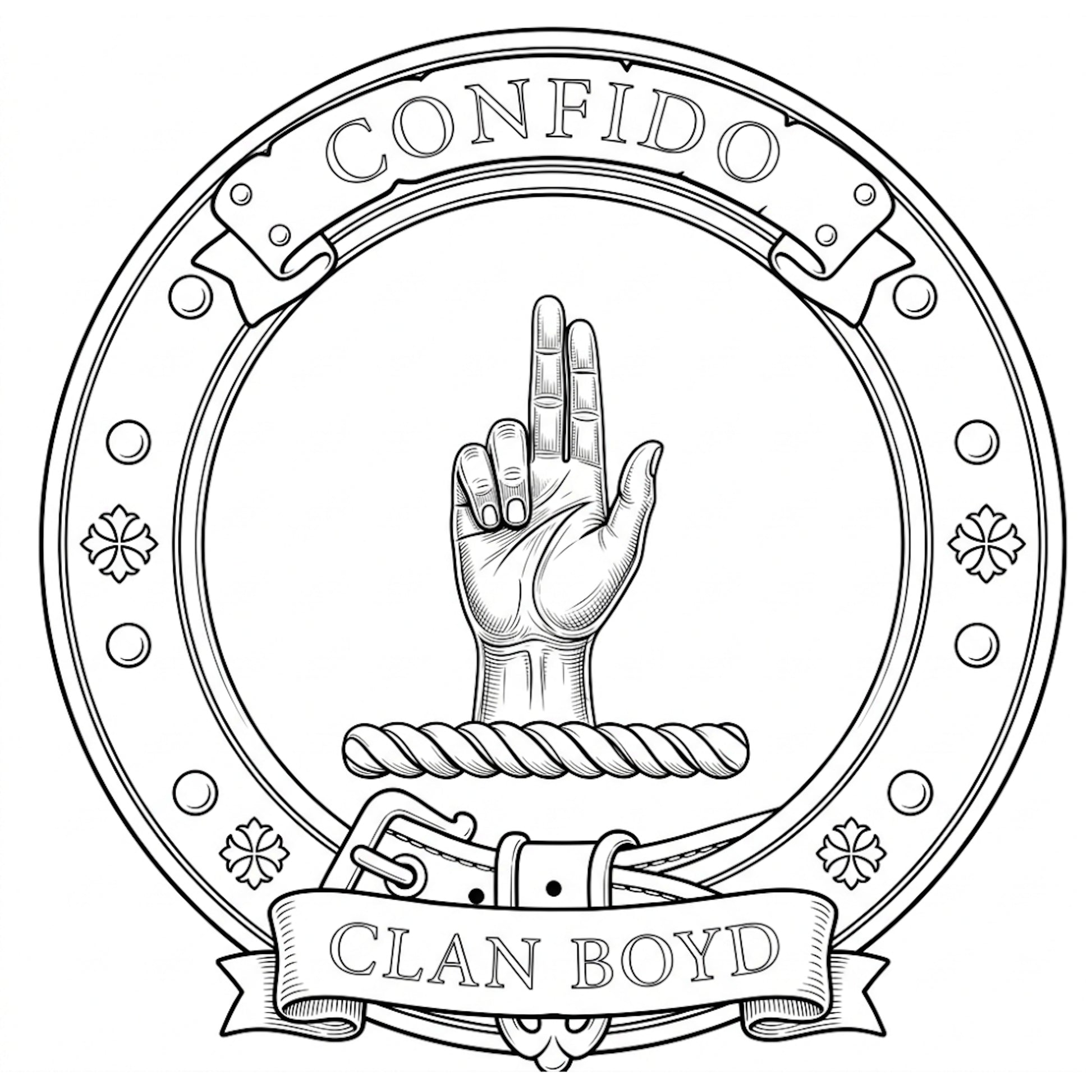Clan Boyd Crest digital download: Includes Color PNG, B&W PNG, and SVG vector files