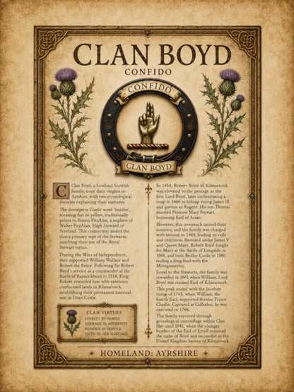 Scottish Clan Boyd Heritage Poster - Instant Digital Download