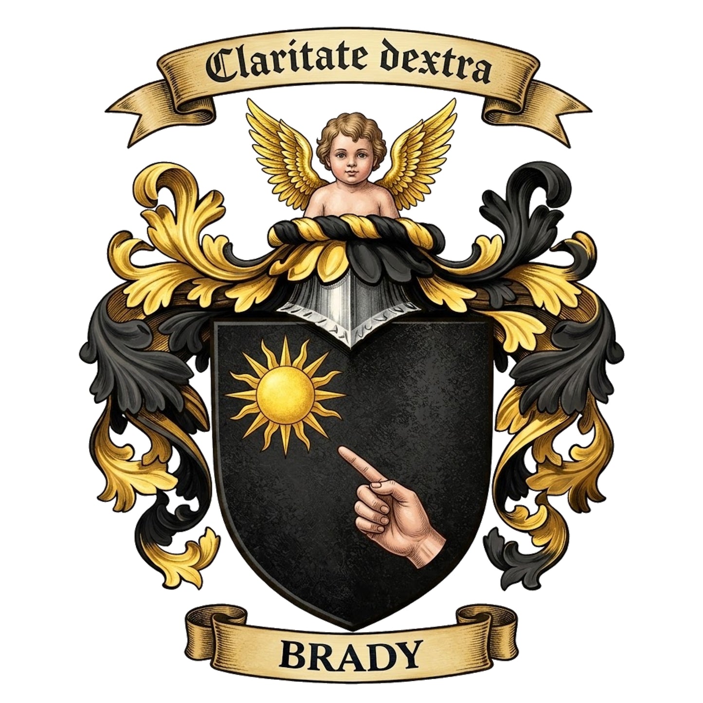 The Brady Family Coat of Arms digital download: Includes Color PNG, B&W PNG, and SVG vector files