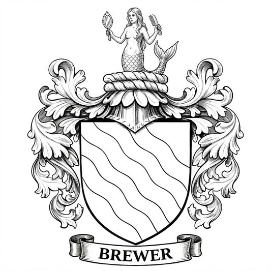 The Brewer Family Coat of Arms digital download: Includes Color PNG, B&W PNG, and SVG vector files