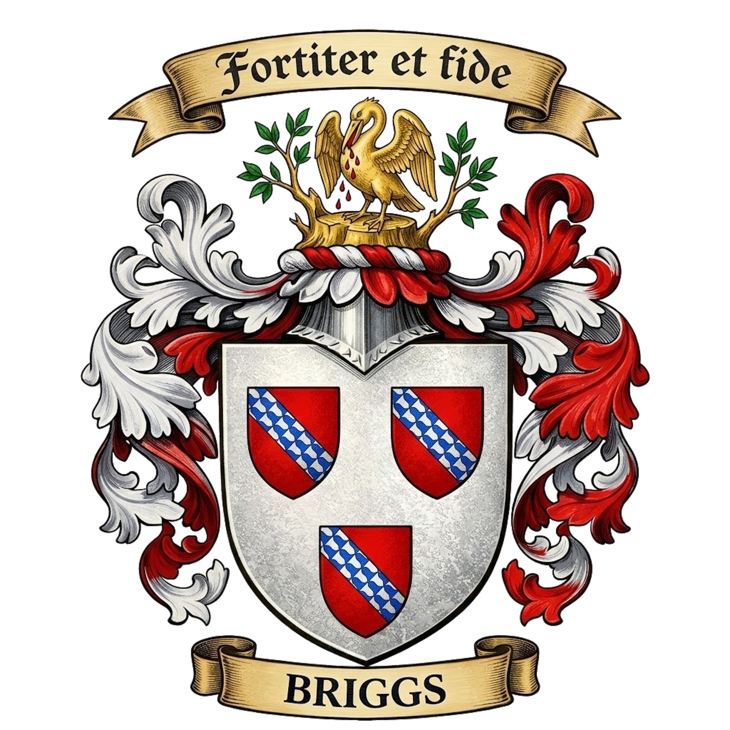 The Briggs Family Coat of Arms digital download: Includes Color PNG, B&W PNG, and SVG vector files