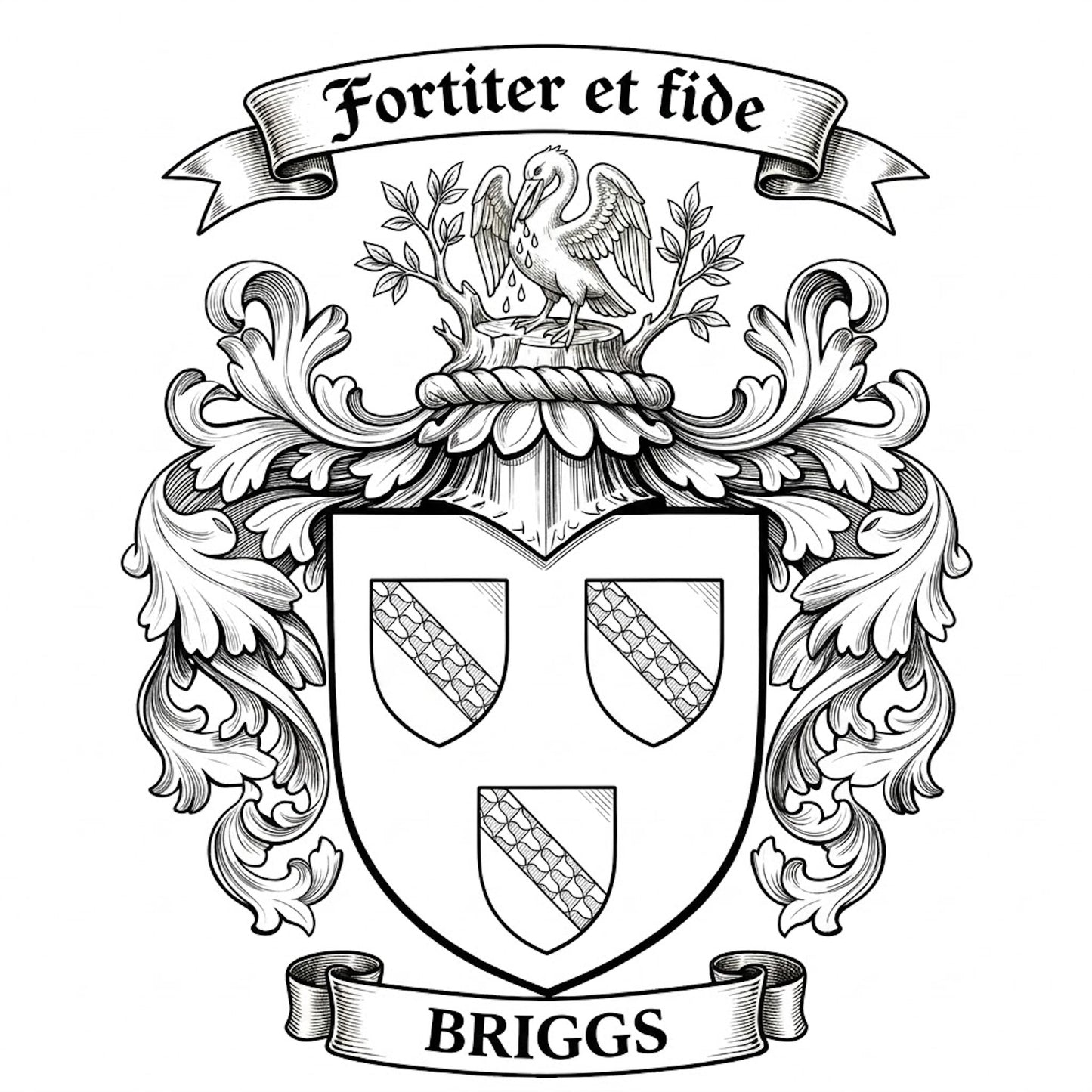The Briggs Family Coat of Arms digital download: Includes Color PNG, B&W PNG, and SVG vector files