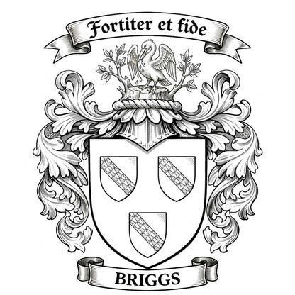 The Briggs Family Coat of Arms digital download: Includes Color PNG, B&W PNG, and SVG vector files