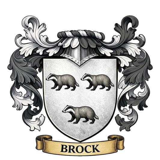 The Brock Family Coat of Arms digital download: Includes Color PNG, B&W PNG, and SVG vector files