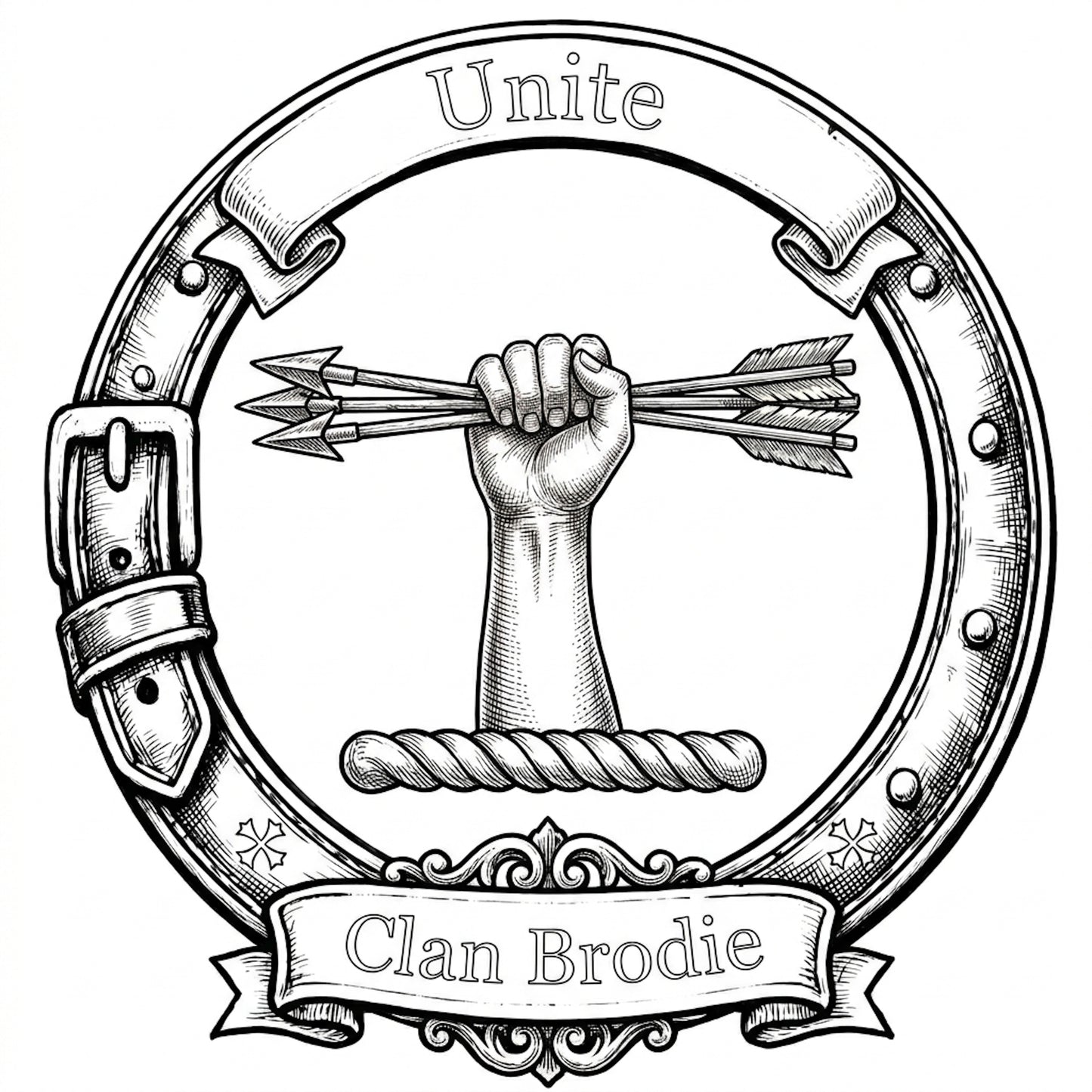 Clan Brodie Crest digital download: Includes Color PNG, B&W PNG, and SVG vector files