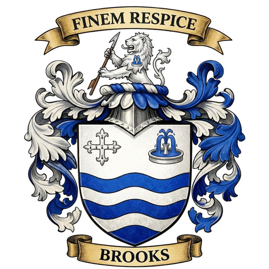 The Brooks Family Coat of Arms digital download: Includes Color PNG, B&W PNG, and SVG vector files