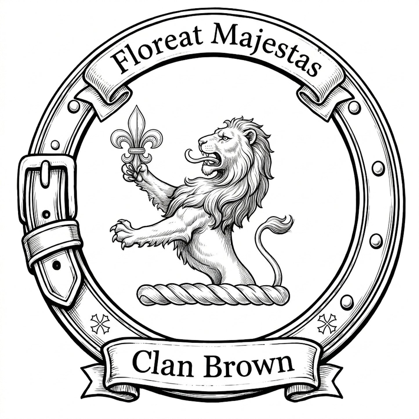 Clan Brown Crest digital download: Includes Color PNG, B&W PNG, and SVG vector files