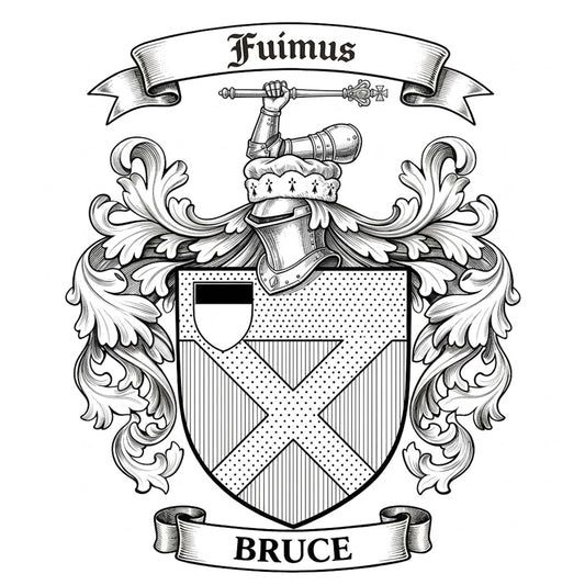The Bruce Family Coat of Arms digital download: Includes Color PNG, B&W PNG, and SVG vector files