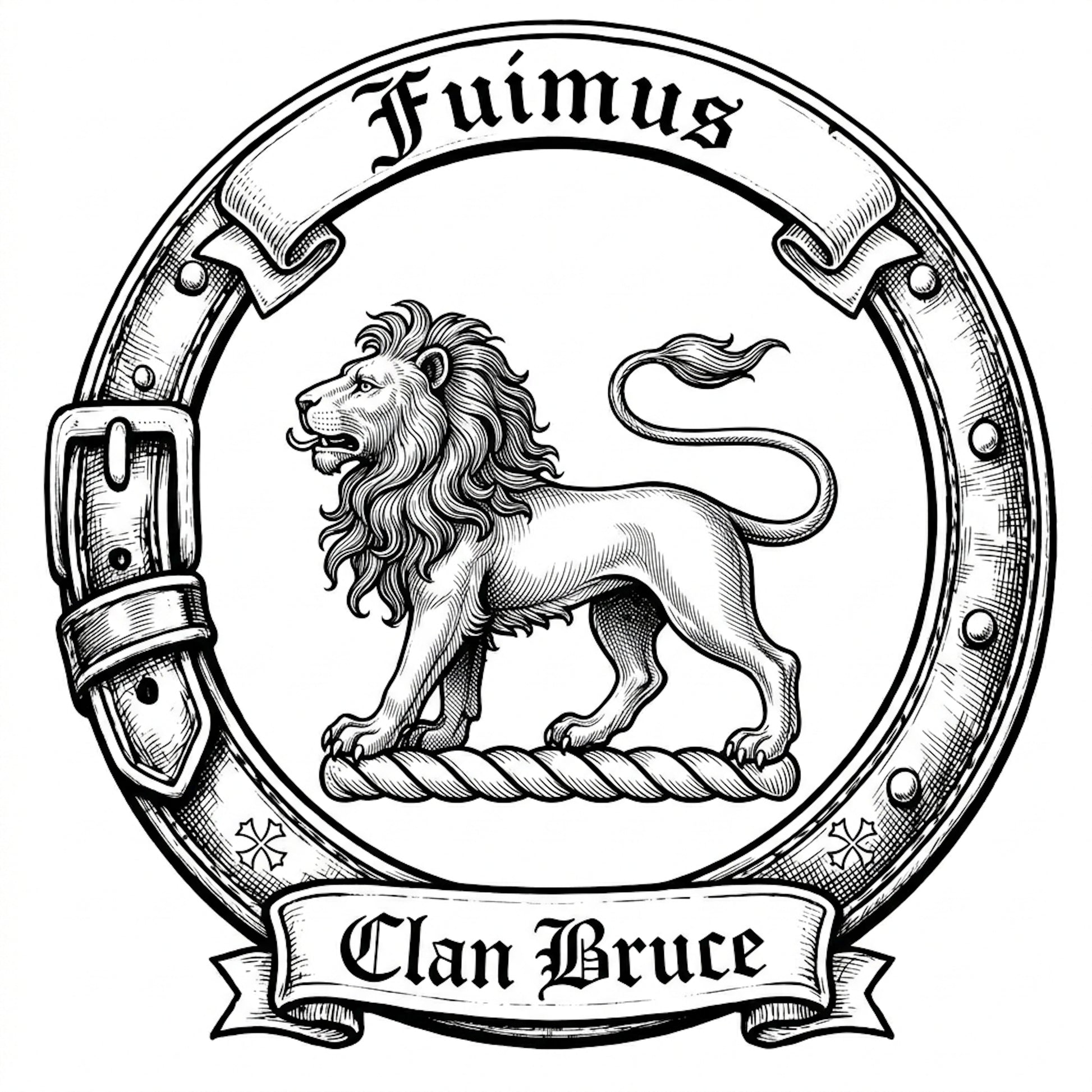 Clan Bruce Crest digital download: Includes Color PNG, B&W PNG, and SVG vector files