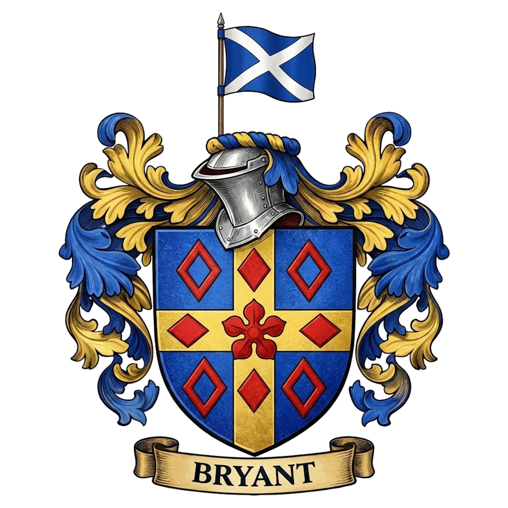 The Bryant Family Coat of Arms digital download: Includes Color PNG, B&W PNG, and SVG vector files