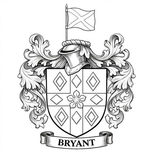 The Bryant Family Coat of Arms digital download: Includes Color PNG, B&W PNG, and SVG vector files