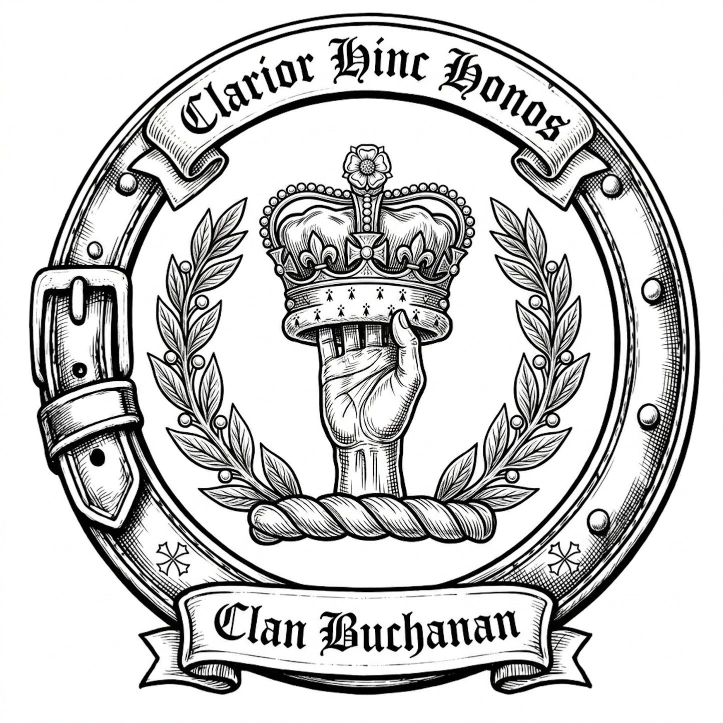 Clan Buchanan Crest digital download: Includes Color PNG, B&W PNG, and SVG vector files