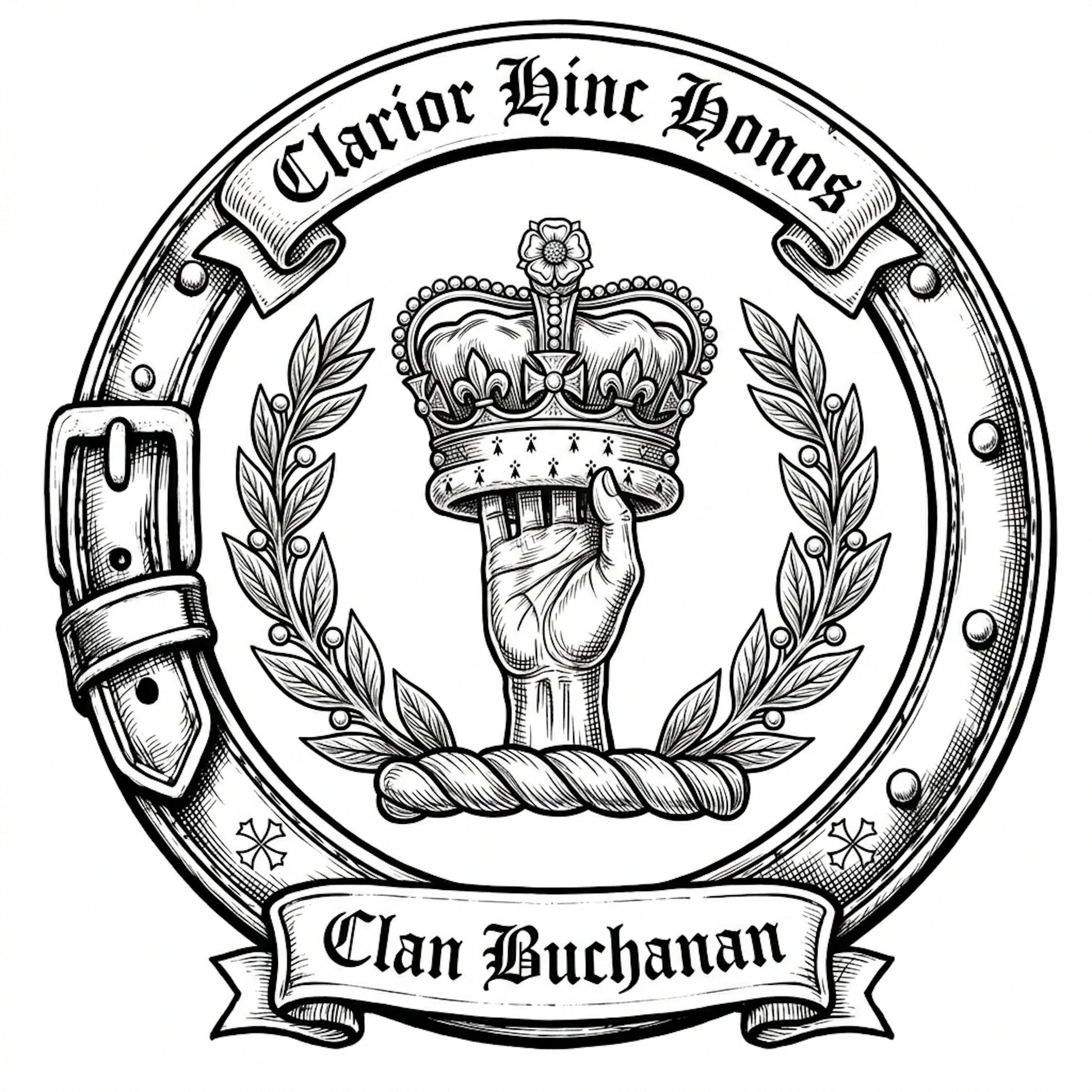 Clan Buchanan Crest digital download: Includes Color PNG, B&W PNG, and SVG vector files