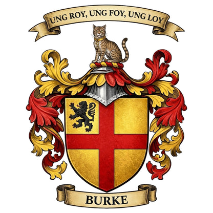 The Burke Family Coat of Arms digital download: Includes Color PNG, B&W PNG, and SVG vector files