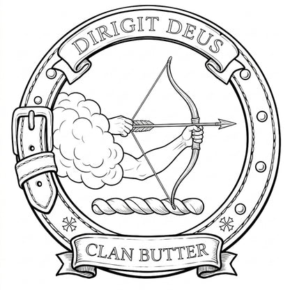 Clan Butter Crest digital download: Includes Color PNG, B&W PNG, and SVG vector files