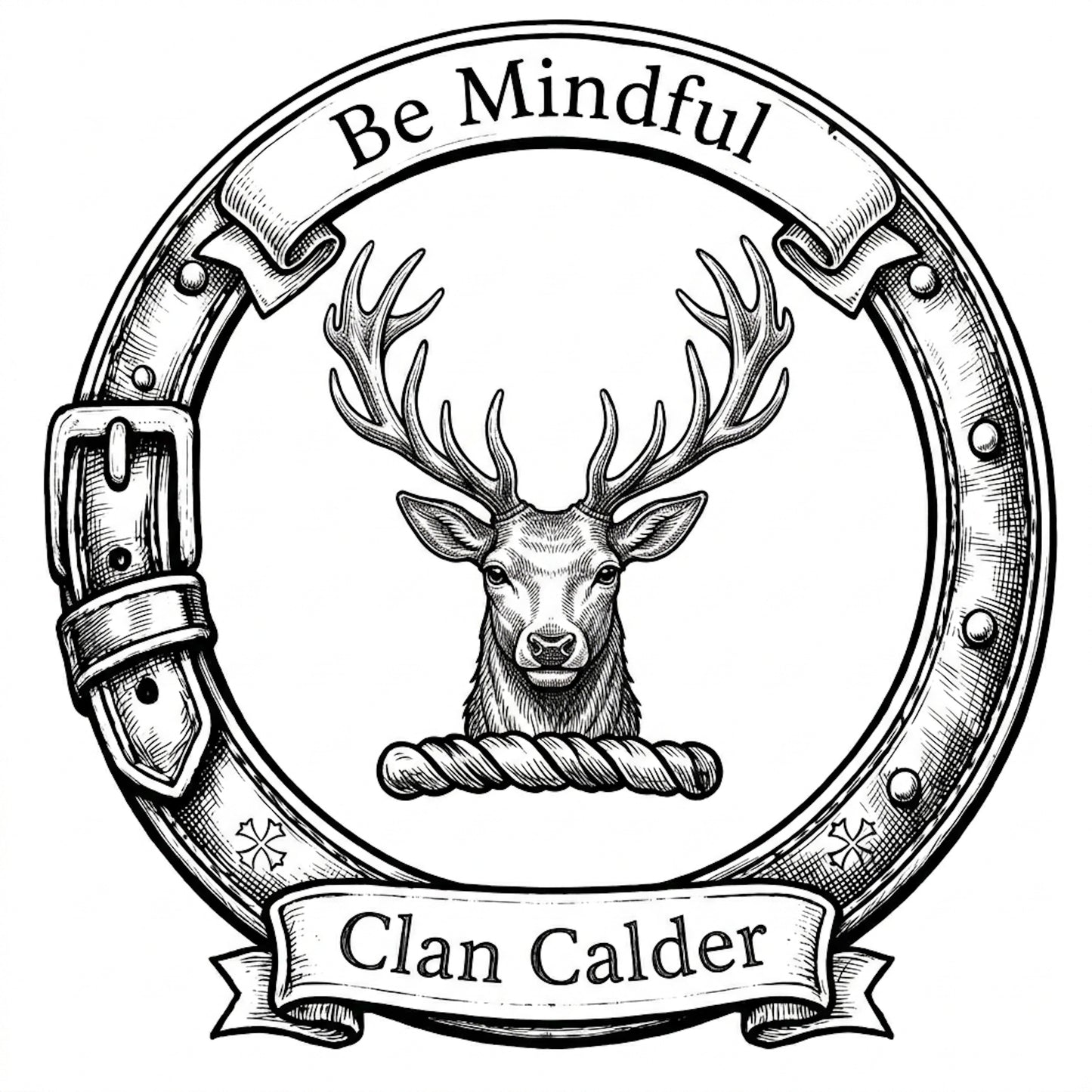 Clan Calder Crest digital download: Includes Color PNG, B&W PNG, and SVG vector files