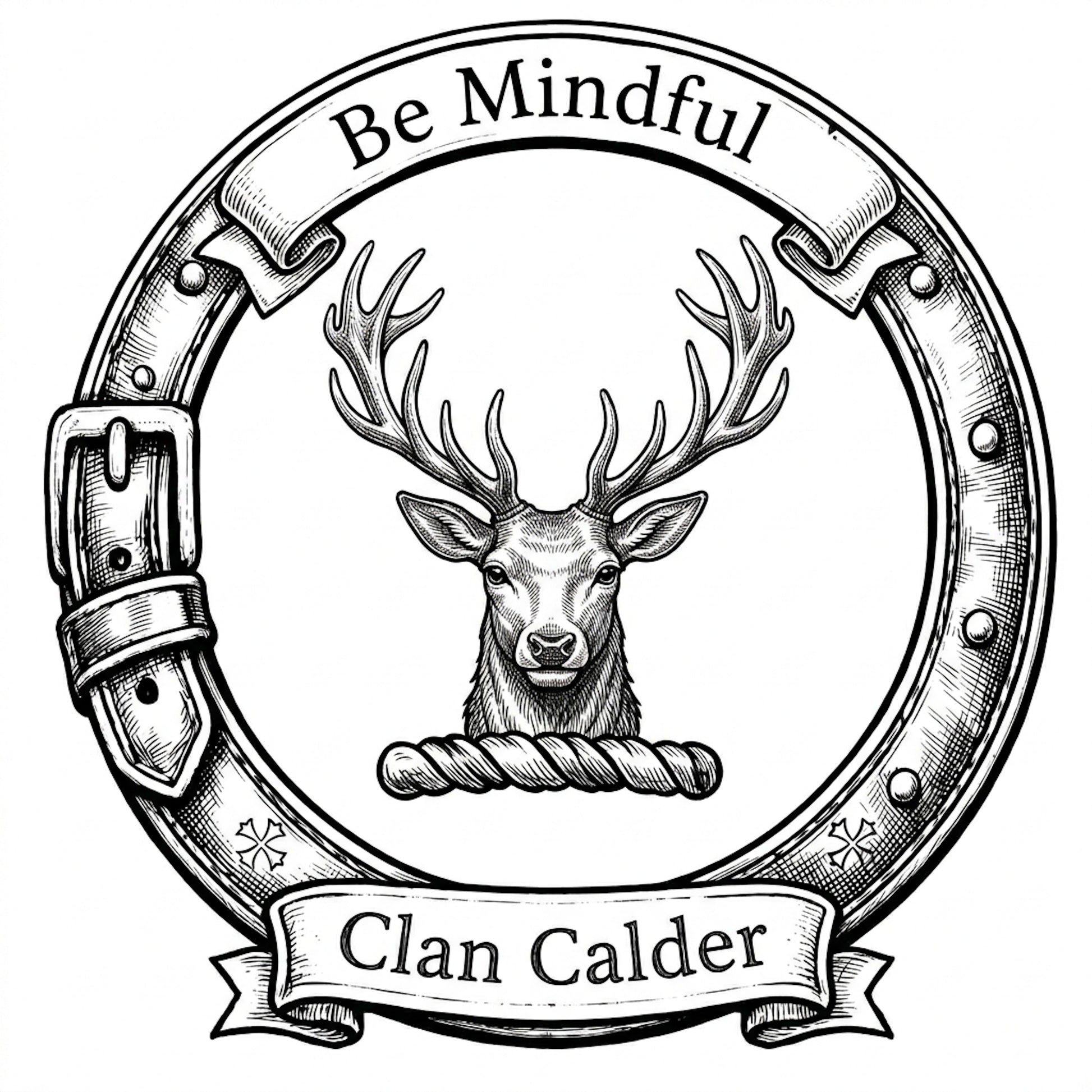 Clan Calder Crest digital download: Includes Color PNG, B&W PNG, and SVG vector files