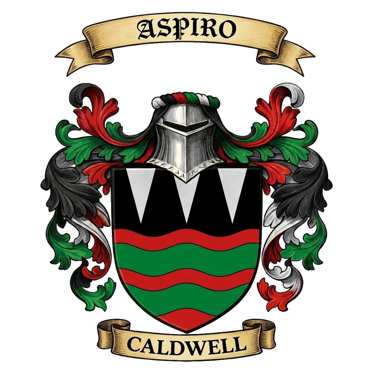 The Caldwell Family Coat of Arms digital download: Includes Color PNG, B&W PNG, and SVG vector files