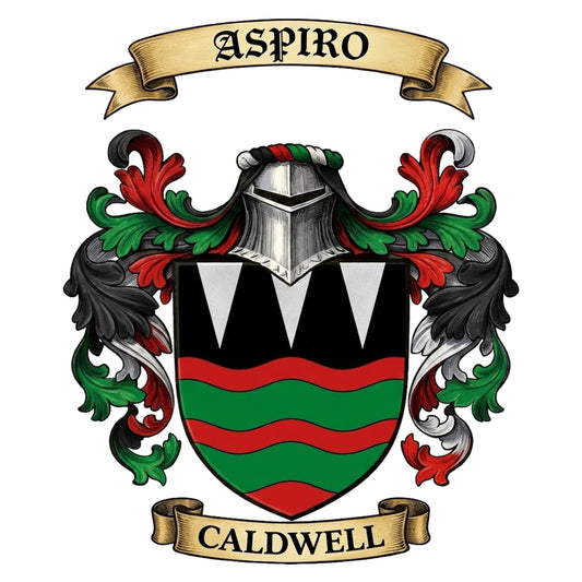 The Caldwell Family Coat of Arms digital download: Includes Color PNG, B&W PNG, and SVG vector files