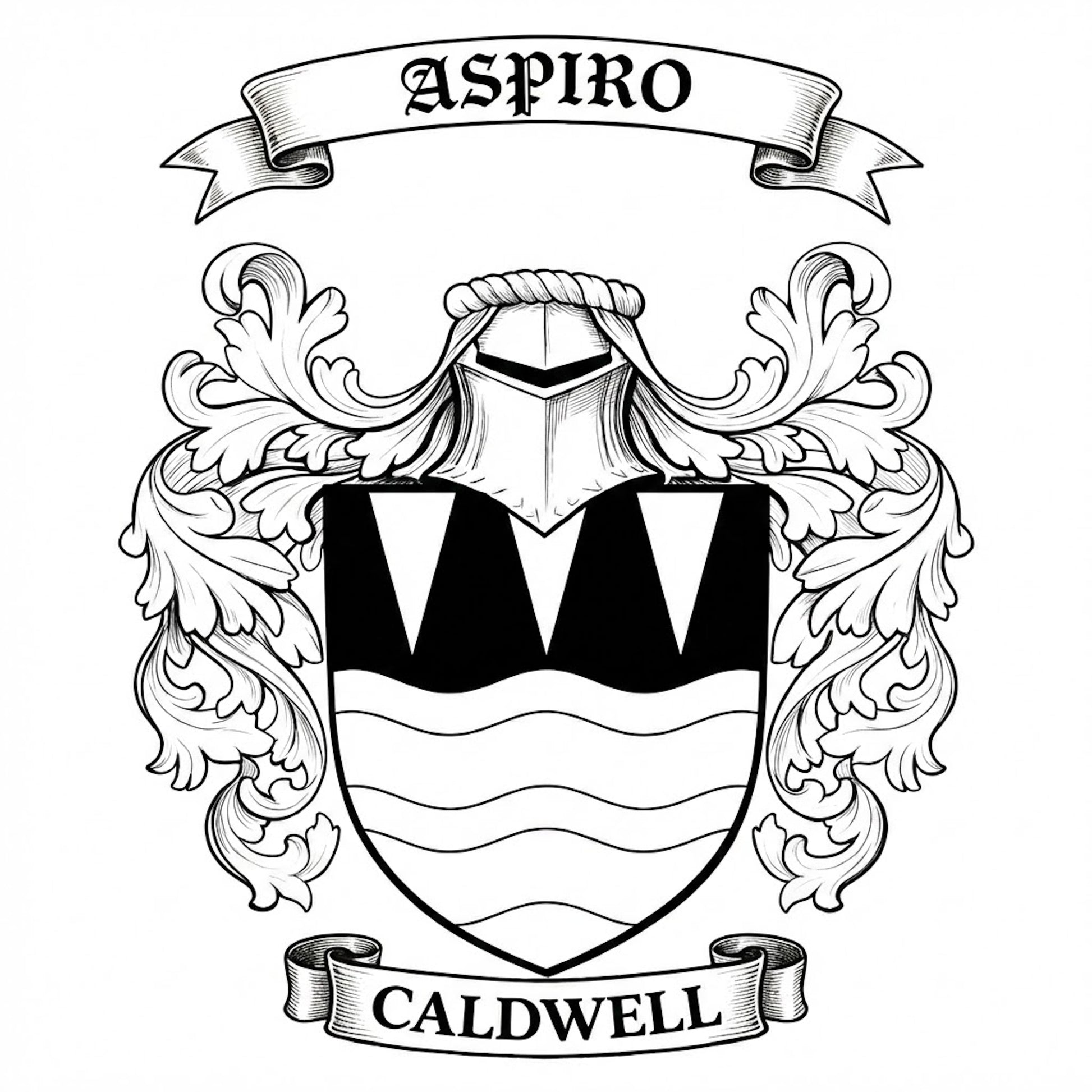 The Caldwell Family Coat of Arms digital download: Includes Color PNG, B&W PNG, and SVG vector files