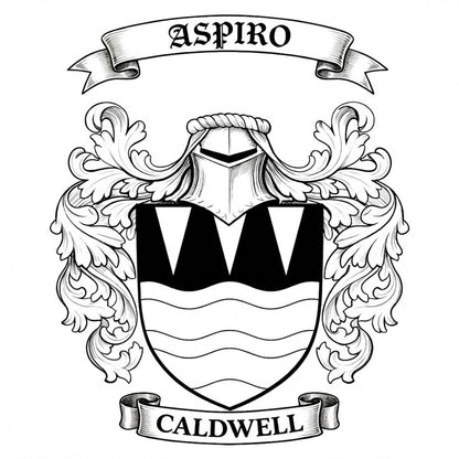 The Caldwell Family Coat of Arms digital download: Includes Color PNG, B&W PNG, and SVG vector files