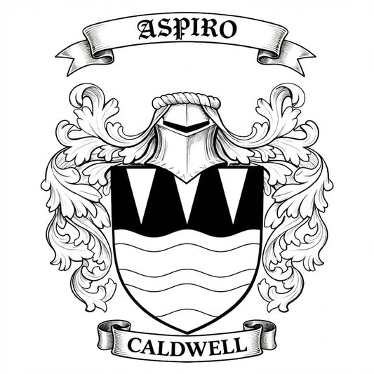 The Caldwell Family Coat of Arms digital download: Includes Color PNG, B&W PNG, and SVG vector files