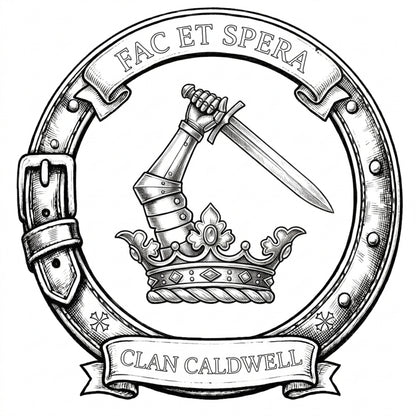 Clan Caldwell Crest digital download: Includes Color PNG, B&W PNG, and SVG vector files