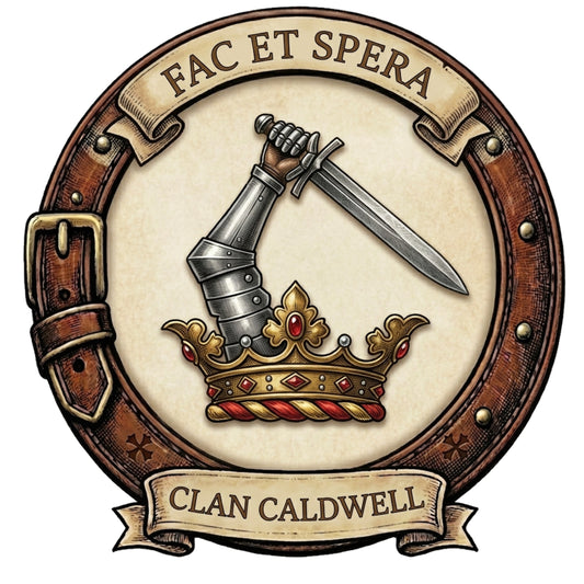 Clan Caldwell Crest digital download: Includes Color PNG, B&W PNG, and SVG vector files
