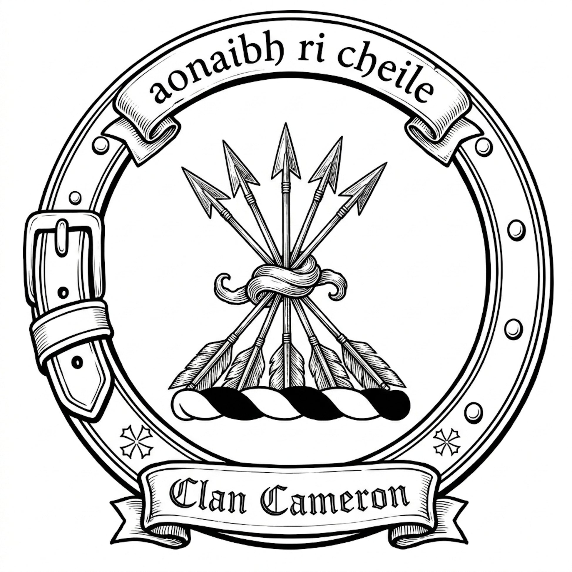 Clan Cameron Crest digital download: Includes Color PNG, B&W PNG, and SVG vector files
