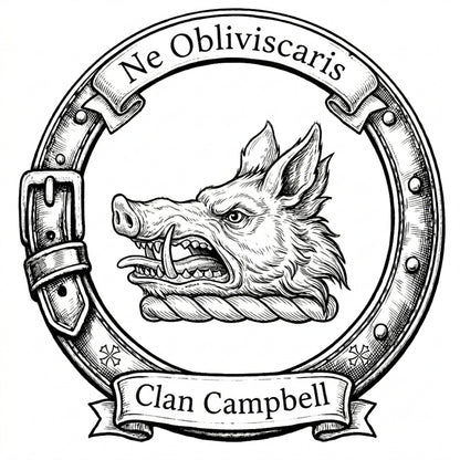 Clan Campbell Crest digital download: Includes Color PNG, B&W PNG, and SVG vector files